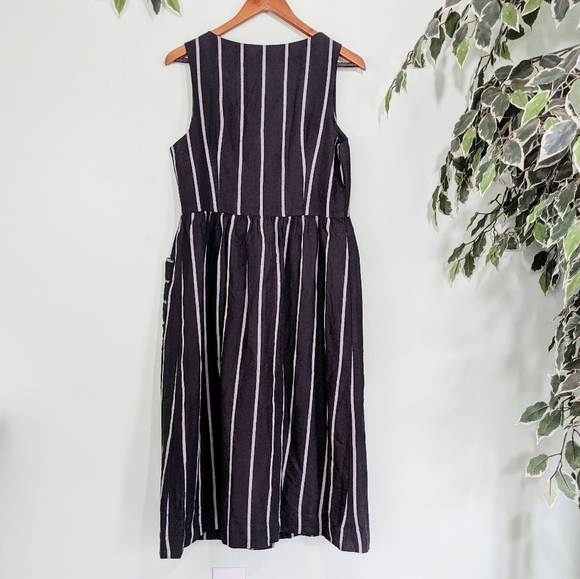 NWT Gap Button Front Striped Midi Dress - Picture 8 of 13